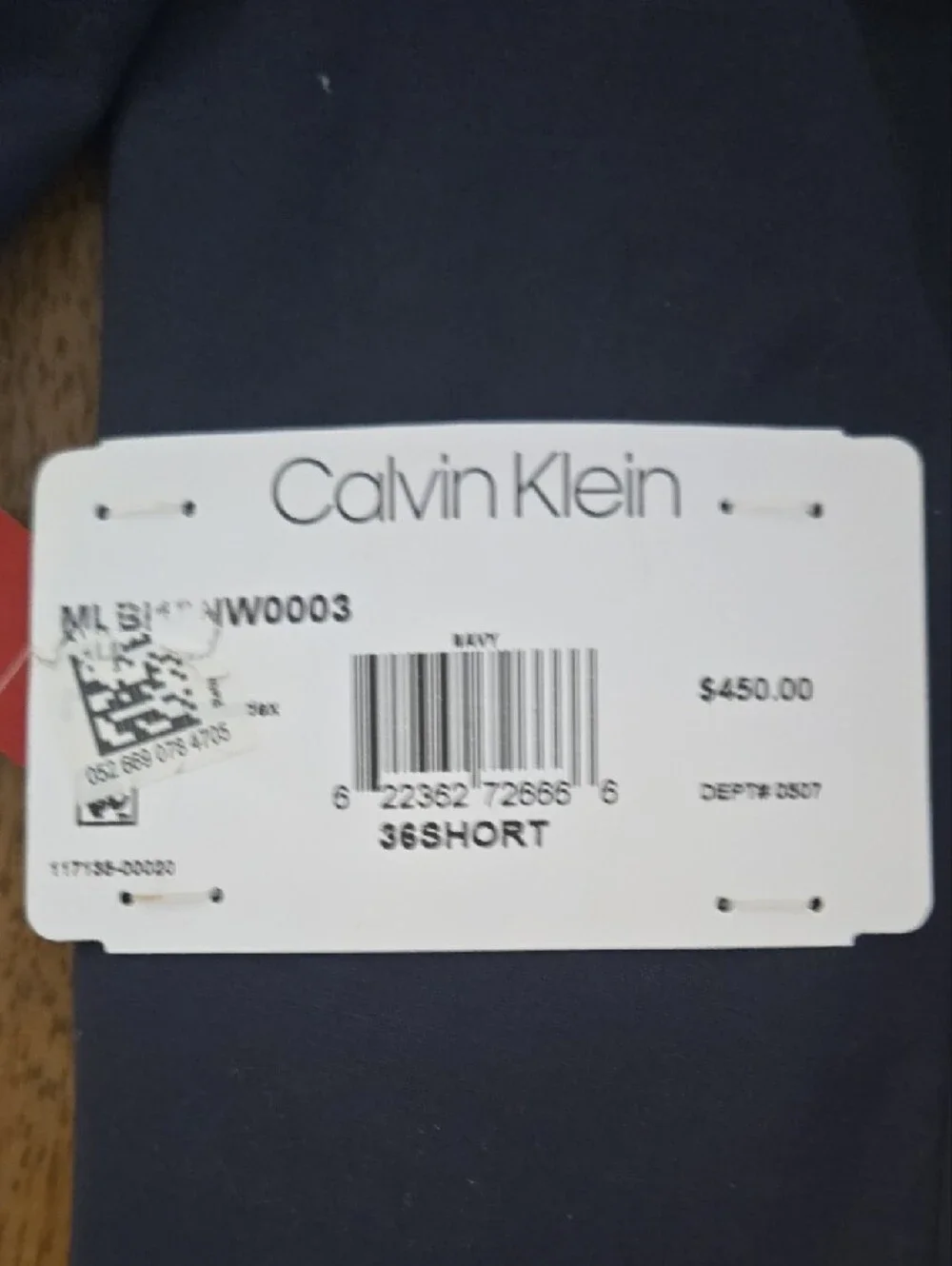 NWT - Calvin Klein Men's Navy Blue Two-Button Sport Coat